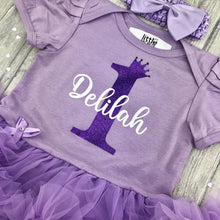 Load image into Gallery viewer, Baby Girls Personalised 1st Birthday Tutu Romper Dress