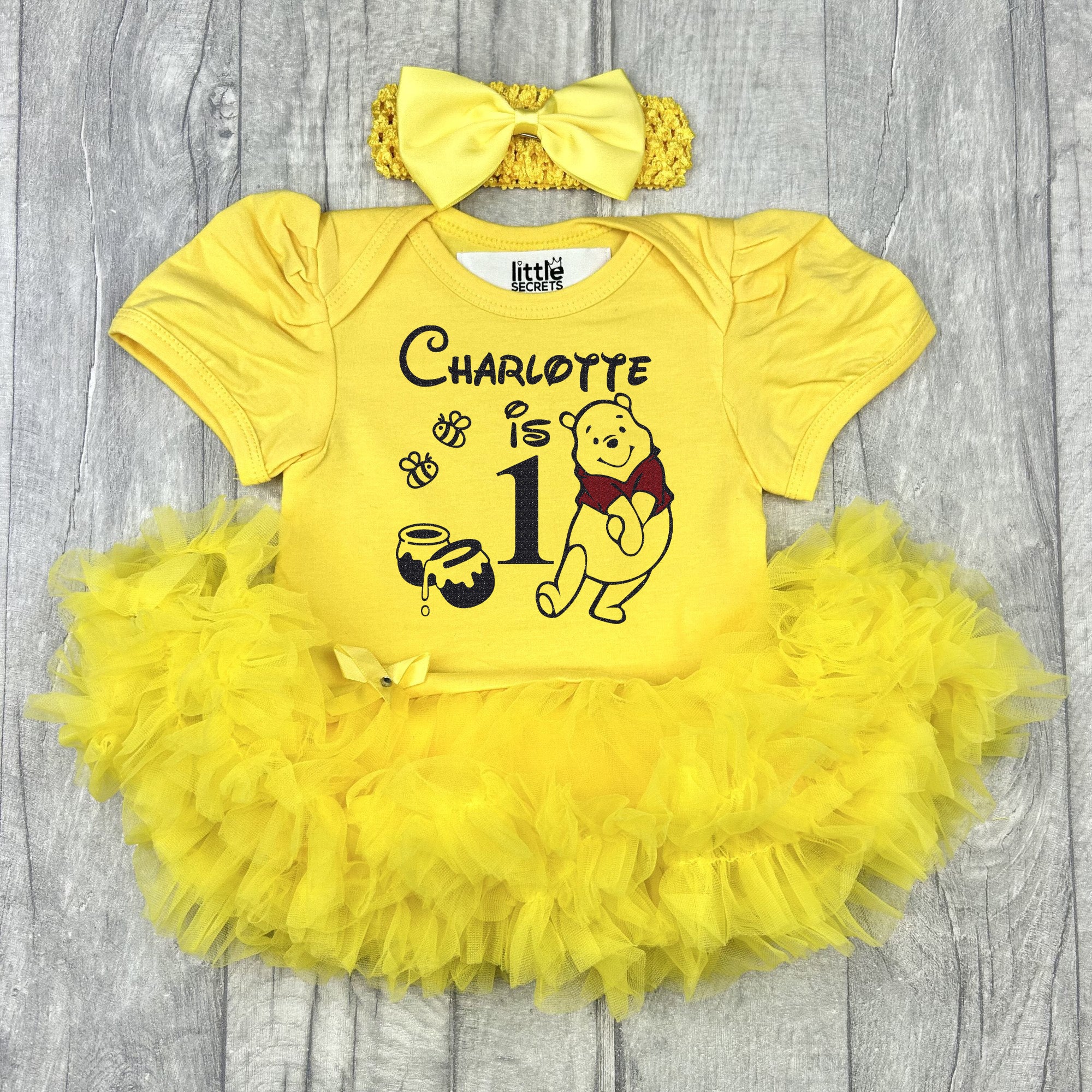 Personalised Disney 1st Birthday Winnie the Pooh Tutu Romper Dress