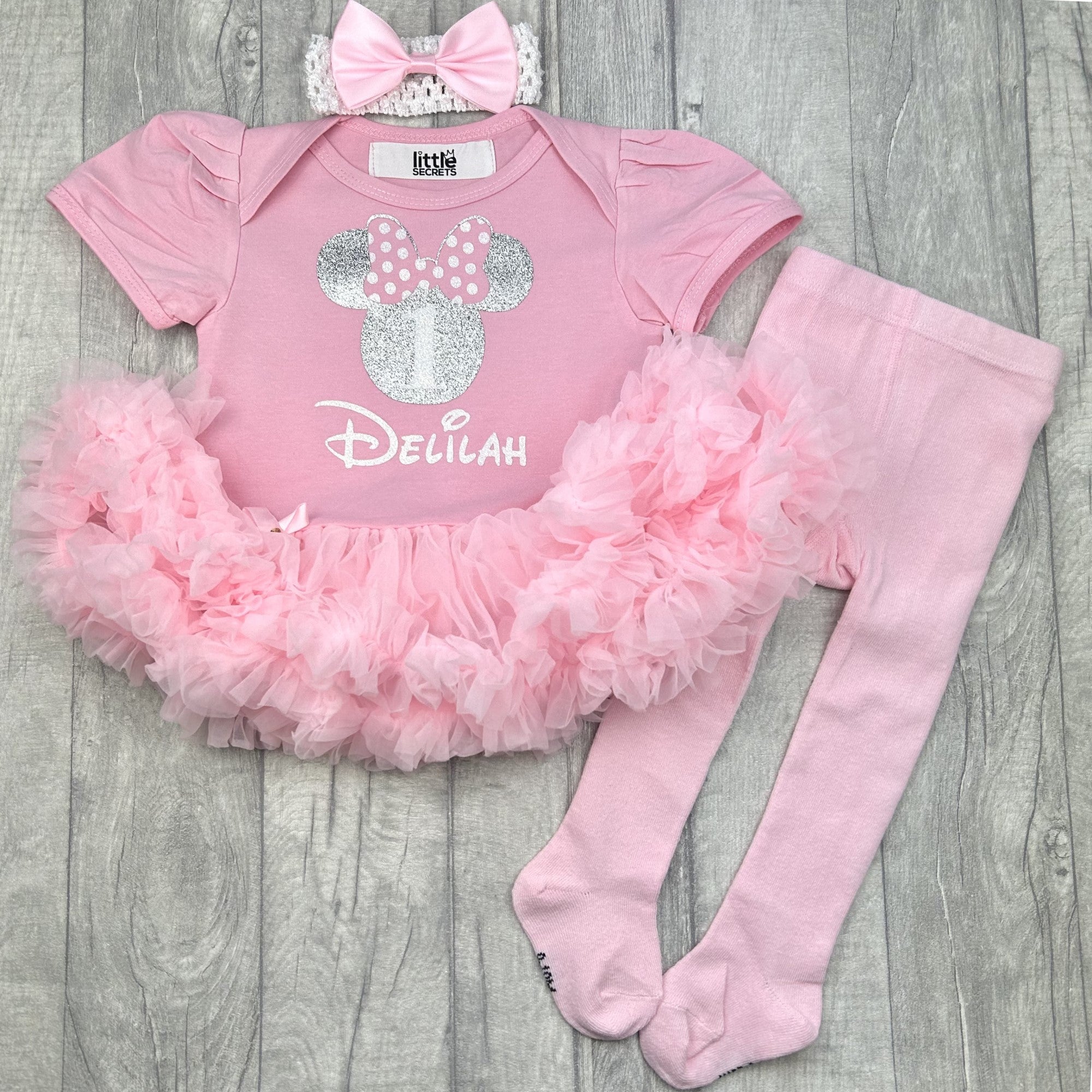 Personalised Disney 1st Birthday Minnie Mouse Outfit, Tutu Romper