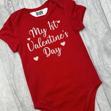 Load image into Gallery viewer, Baby Boy's 1st Valentine's Day Red Short Sleeve Romper