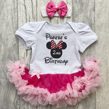 Load image into Gallery viewer, Personalised Disney 2nd Birthday Minnie Mouse Tutu Romper Dress