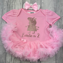 Load image into Gallery viewer, Personalised Peppa Pig Birthday Tutu Romper Dress