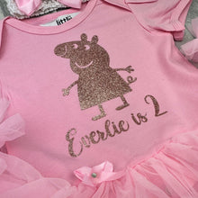 Load image into Gallery viewer, Personalised Peppa Pig Birthday Tutu Romper Dress