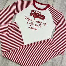 Load image into Gallery viewer, Personalised When I Wake Up I Will Be Lightning McQueen Birthday Boy Pyjamas