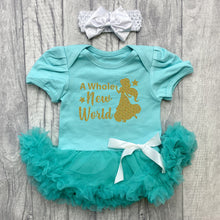 Load image into Gallery viewer, Aladdin Theme, Princess Jasmine, A Whole New World Baby Girl Tutu Romper With Headband