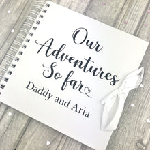 Load image into Gallery viewer, Personalised Father's Day Scrapbook Gift For Dad, Our Adventure So Far..... Black Design