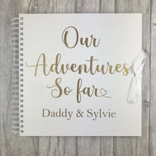 Load image into Gallery viewer, Personalised Father's Day Scrapbook Gift For Dad, Our Adventure So Far..... Gold Design