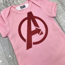 Load image into Gallery viewer, Avengers Superhero Newborn Baby Pink Romper Bodysuit