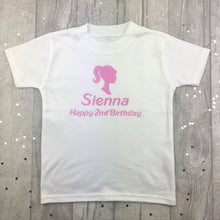 Load image into Gallery viewer, Personalised Barbie Birthday T-shirt - Little Secrets Clothing