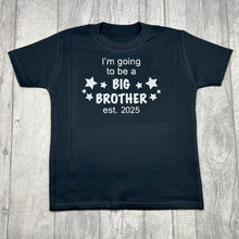 Load image into Gallery viewer, Baby Announcement Sibling T-Shirt, Personalised Big Brother, Big Sister Top
