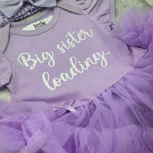 Load image into Gallery viewer, Big Sister Loading.. Baby Girl Tutu Romper, Baby Announcement
