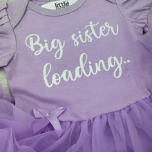 Load image into Gallery viewer, Big Sister Loading.. Baby Girl Tutu Romper, Baby Announcement