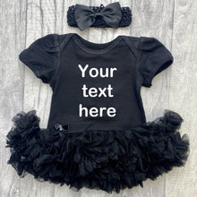 Load image into Gallery viewer, Custom Your Own Black Tutu Romper With Headband