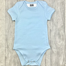 Load image into Gallery viewer, Plain Blue Short Sleeved Baby Romper Newborn