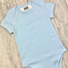 Load image into Gallery viewer, Plain Blue Short Sleeved Baby Romper Newborn