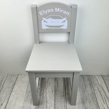 Load image into Gallery viewer, Personalised Car Baby Boys Nursery, Play Room Wooden Toddler Chair