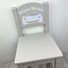 Load image into Gallery viewer, Personalised Car Baby Boys Nursery, Play Room Wooden Toddler Chair