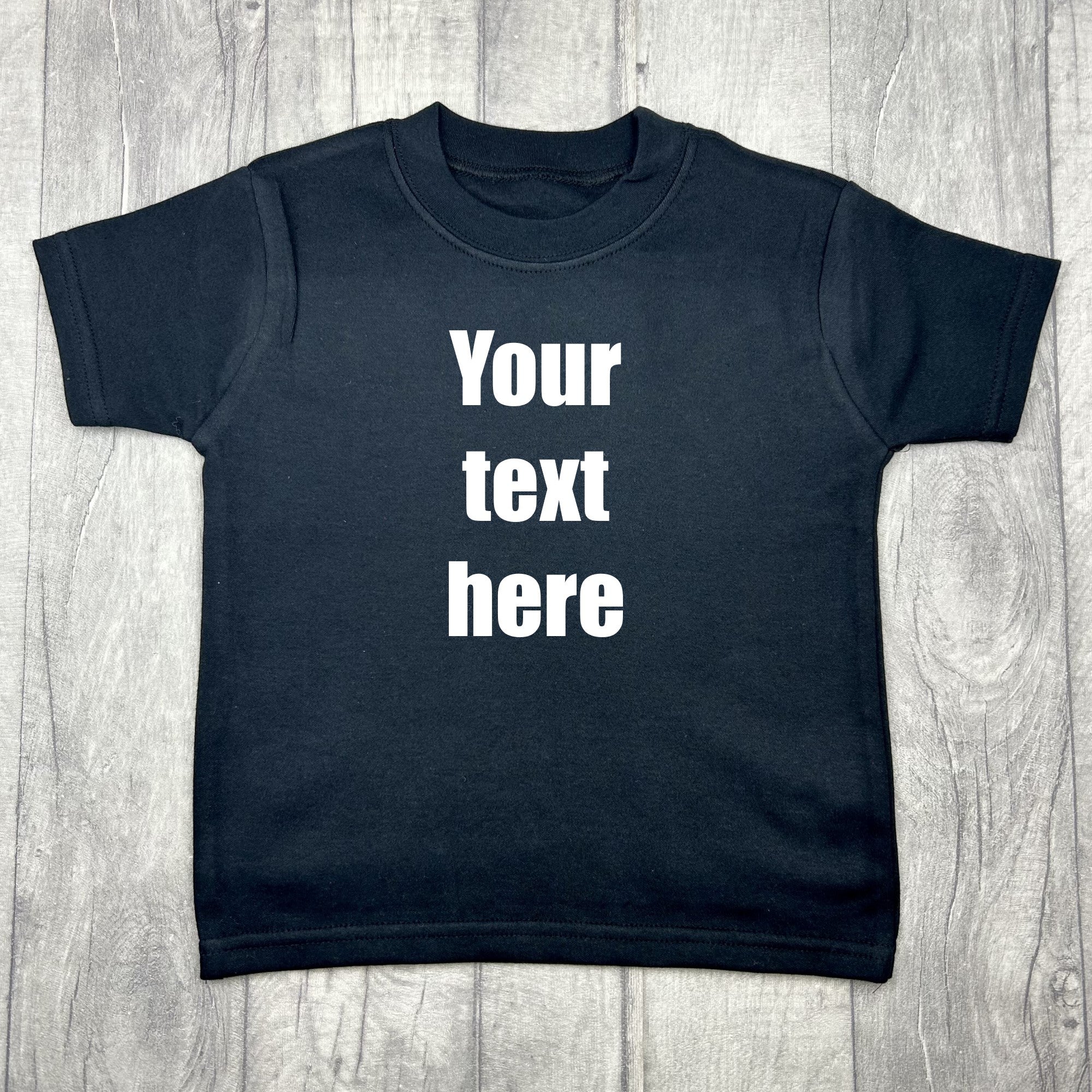 Custom Your Own Black T-Shirt Kids Top – Little Secrets Clothing