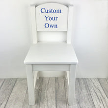Load image into Gallery viewer, Personalised Baby Girl or Boy 'Custom Your Own' Design White Wooden Nursery Chair