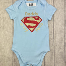Load image into Gallery viewer, Daddy Is My Hero Bodysuit, Superman Romper