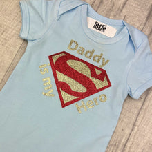 Load image into Gallery viewer, Daddy Is My Hero Bodysuit, Superman Romper
