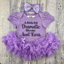 Load image into Gallery viewer, Personalised Funny Aunt Light Purple Tutu Romper with Bow Headband
