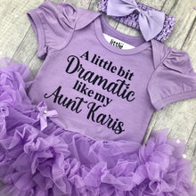 Load image into Gallery viewer, Personalised Funny Aunt Light Purple Tutu Romper with Bow Headband