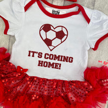 Load image into Gallery viewer, It's Coming Home Baby Girls England Football Tutu Romper Dress, Euros 2024