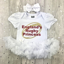 Load image into Gallery viewer, England’s Rugby Princess Tutu Romper