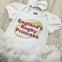 Load image into Gallery viewer, England’s Rugby Princess Tutu Romper