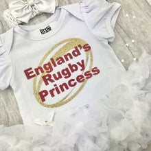 Load image into Gallery viewer, England’s Rugby Princess Tutu Romper