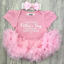 Load image into Gallery viewer, Personalised First Father's Day Baby Girl Tutu Romper
