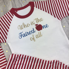 Load image into Gallery viewer, Disney Snow White Red And White Stripe 1st Birthday Girls Pyjamas, Fairest One of All - Little Secrets Clothing