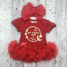 Load image into Gallery viewer, My First Eid Tutu Romper & Oversized Bow Headband Set