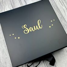 Load image into Gallery viewer, Personalised Will You Be My GodFather? Large Keepsake Ribbon Box - Gold Design