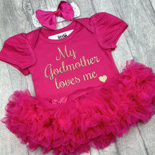 Load image into Gallery viewer, My Godmother Loves Me Baby Girl Tutu Romper