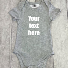 Load image into Gallery viewer, Custom Your Own Grey Short Sleeve Baby Romper - Little Secrets Clothing