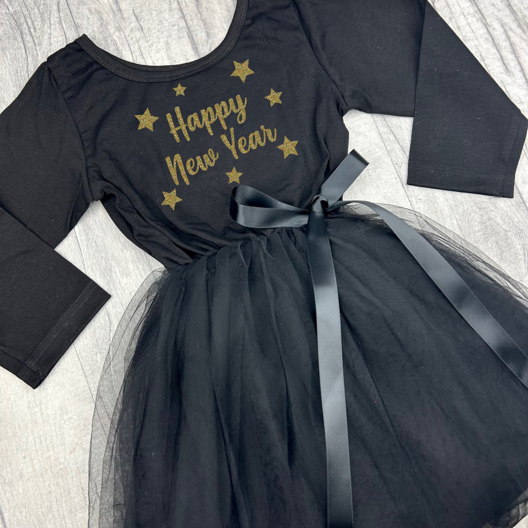 Girls New Year Party Dress, Black Long Sleeve Tutu Dress, Christmas Ou –  Little Secrets
