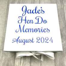 Load image into Gallery viewer, Personalised Hen Do Memories Bride To Be Memory Keepsake Wedding Box