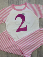Load image into Gallery viewer, Personalised Girls Pink Birthday Pyjamas