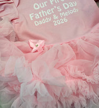 Load image into Gallery viewer, Our 1st Father’s Day Baby Girl Tutu Romper Outfit 2026 – Daddy & Daughter Gift with Headband