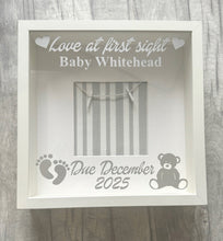 Load image into Gallery viewer, Personalised Baby Scan Photo Frame with Wooden Pegs