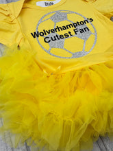 Load image into Gallery viewer, Baby Girls Wolverhampton's Cutest Fan Football Tutu Romper Dress