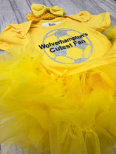 Load image into Gallery viewer, Baby Girls Wolverhampton's Cutest Fan Football Tutu Romper Dress