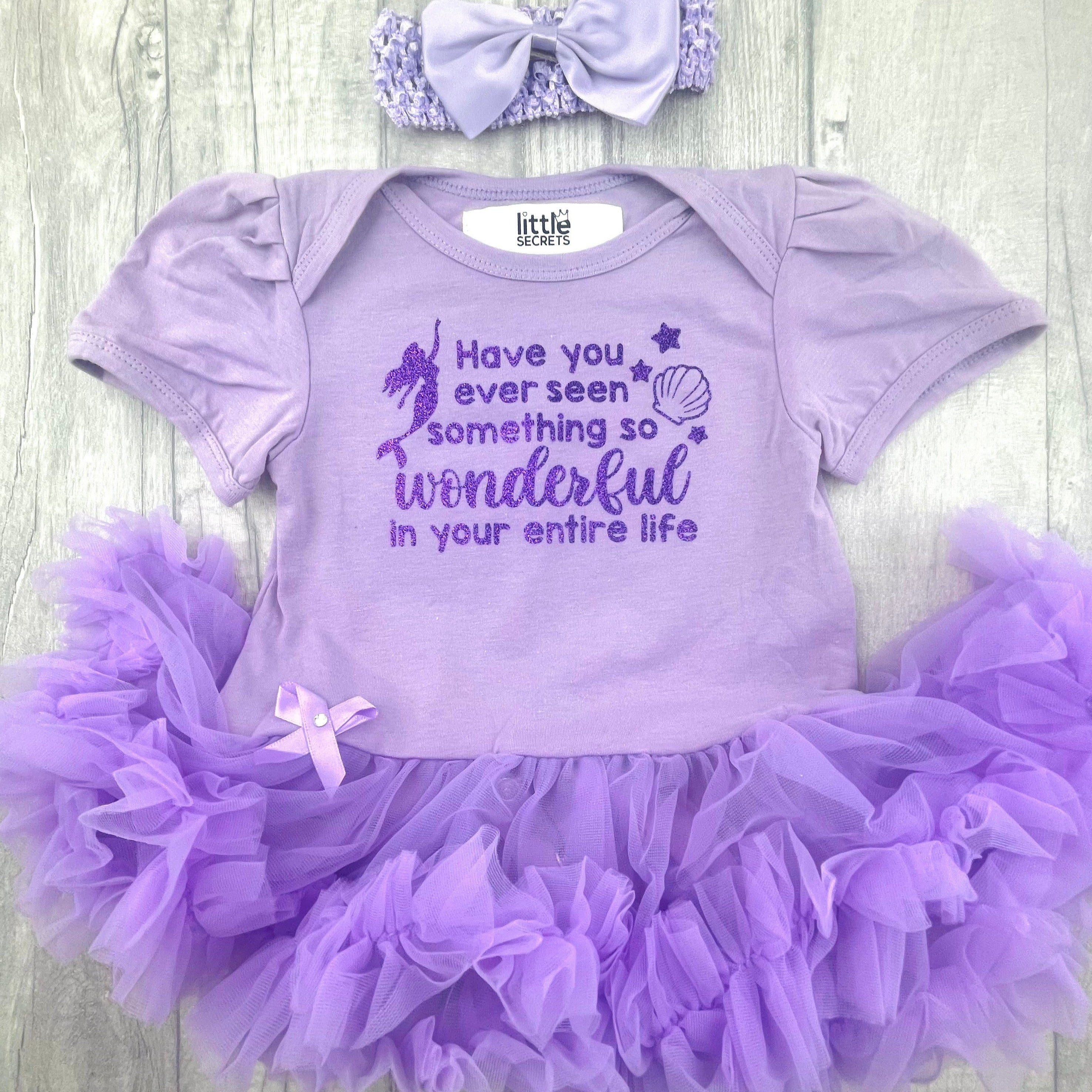 Little Mermaid Quote Lilac Tutu Romper With Headband