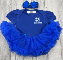 Load image into Gallery viewer, Personalised Football Baby Outfit | Custom Tutu Romper Set