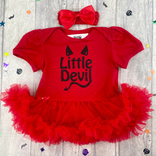 Load image into Gallery viewer, Baby Girl Little Devil Halloween Fancy Dress Red Tutu Romper with Headband - Little Secrets Clothing