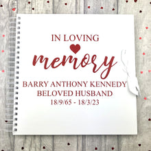 Load image into Gallery viewer, Personalised Memorial Guest Book Keepsake Scrapbook Photo Album