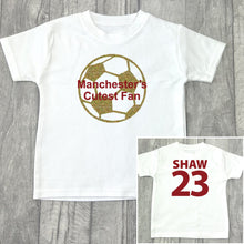 Load image into Gallery viewer, Personalised Cutest Fan Football Top, Custom Name and Number T-Shirt