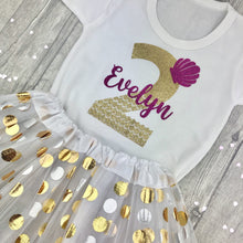 Load image into Gallery viewer, Girls Personalised Little Mermaid Birthday Outfit Set - Little Secrets Clothing